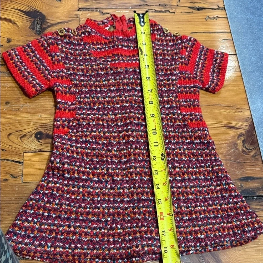 Vintage Girltown Knit Kids Sweater with Button Accents Dress Size 4T